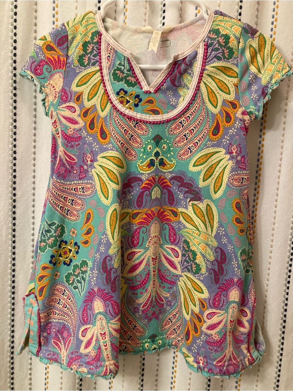 Matilda Jane Multicolor Paisley Cap Sleeve Tunic Cover-up